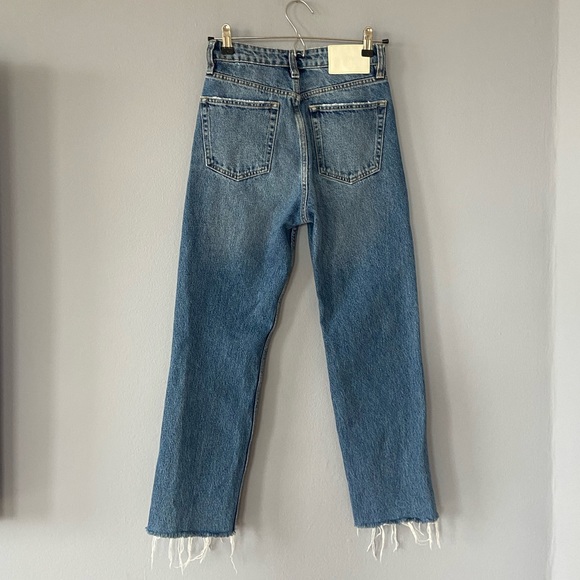🛑SOLD ZARA High Rise Straight Leg Button Fly Jeans Size 2 - Picture 9 of 12